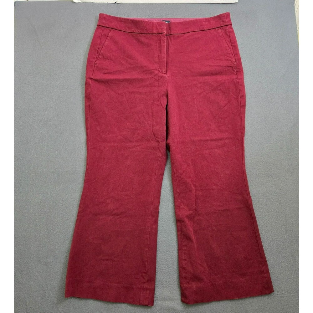 J. Crew Factory Women 14 Vintage Burgundy Kelsey Flare Ankle Chino Pants